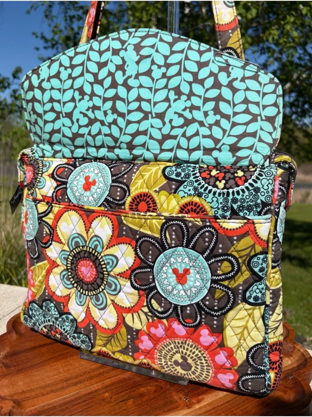 Disney Parks Vera Bradley Tablet Hipster Crossbody “Mickey’s Perfect Petals” EUC